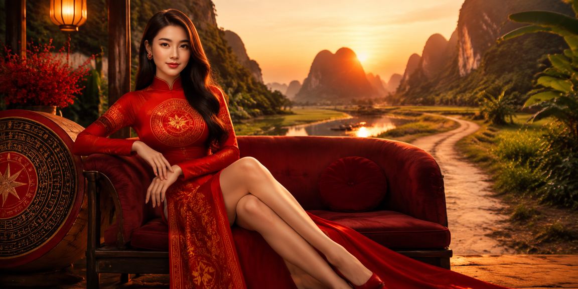 Người dùng tại Ninh Bình mặc áo dài đăng ký tài khoản và nhận bonus chào mừng
